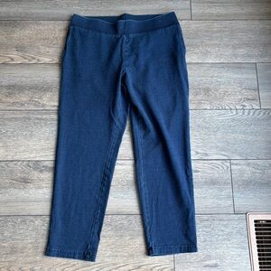 J. Jill Pure Jill Indigo Denim Slim Crop Pull On Jeans Capri Pockets Sz Small